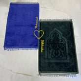 Blue & Green Rectangle Couple Janamaz with Heart